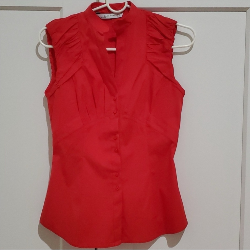 Zara Vibrant Red Blouse size small